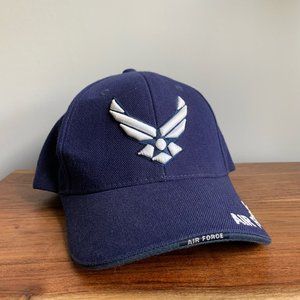 United States Air Force Navy Blue Hat with White Embroidery OSFM